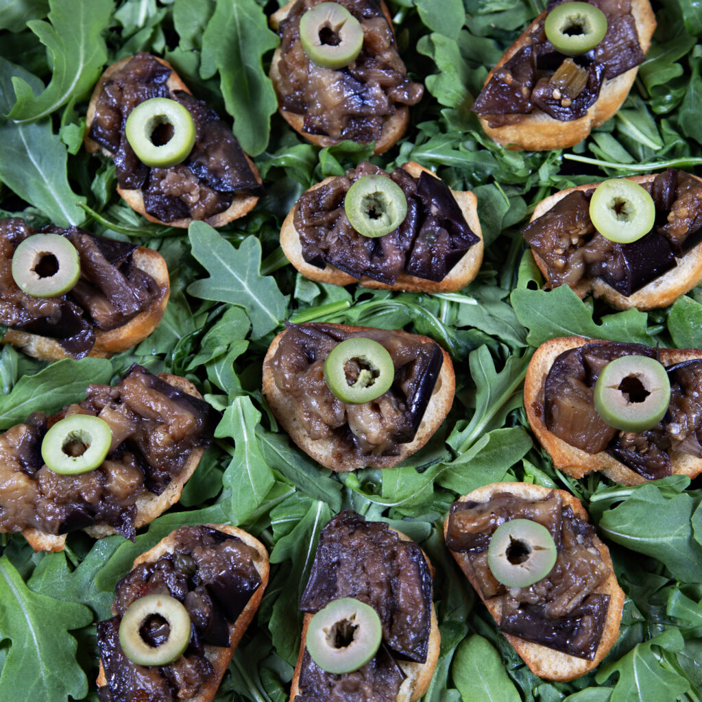 Eggplant Caponata Crostini